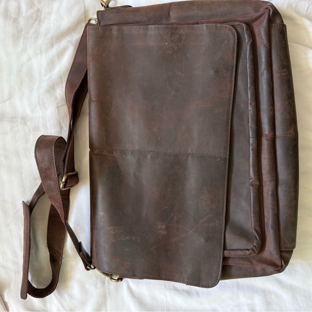Brown Leather Messenger Bag